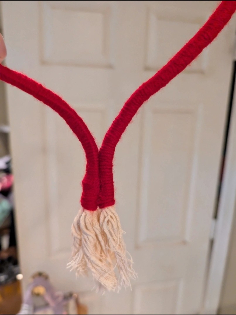 Red Heart-Shaped Rope Ornament - Picture 4 of 10
